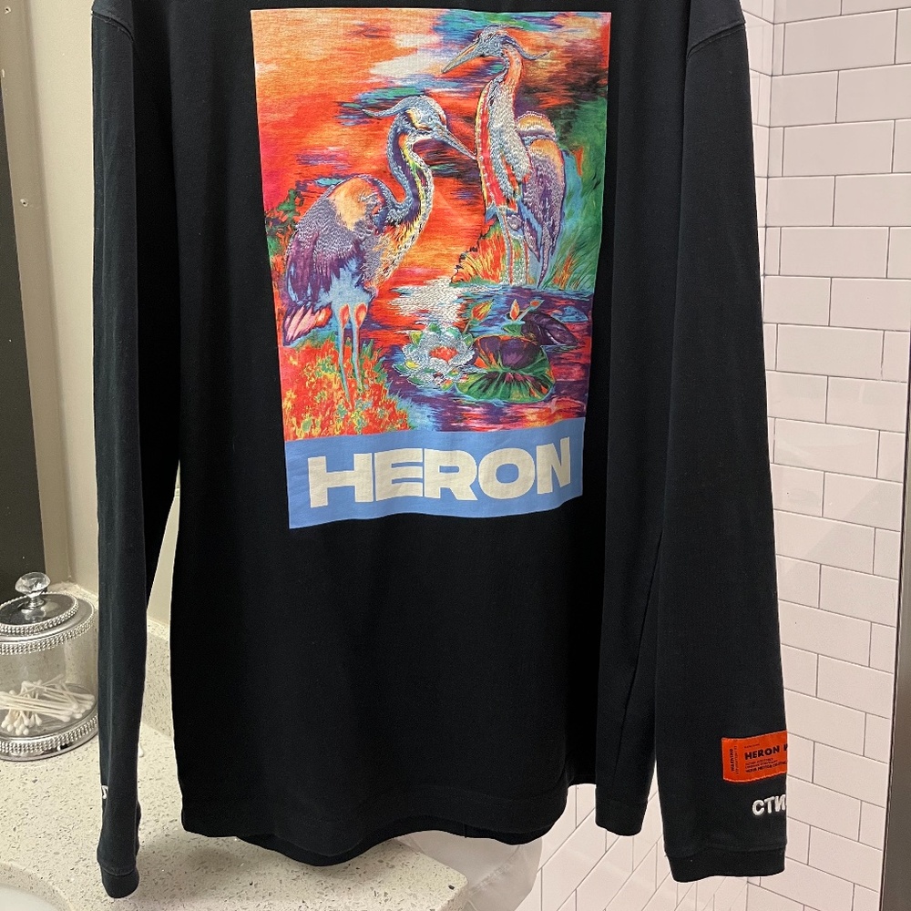 Heron Preston Bird Print Long Sleeve Black